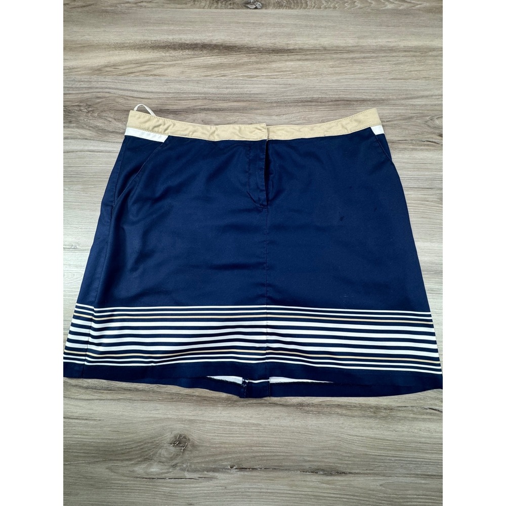 IZOD‎ PerformX Womens Navy Blue Striped Golf Skort Size 12 Activewear Pockets